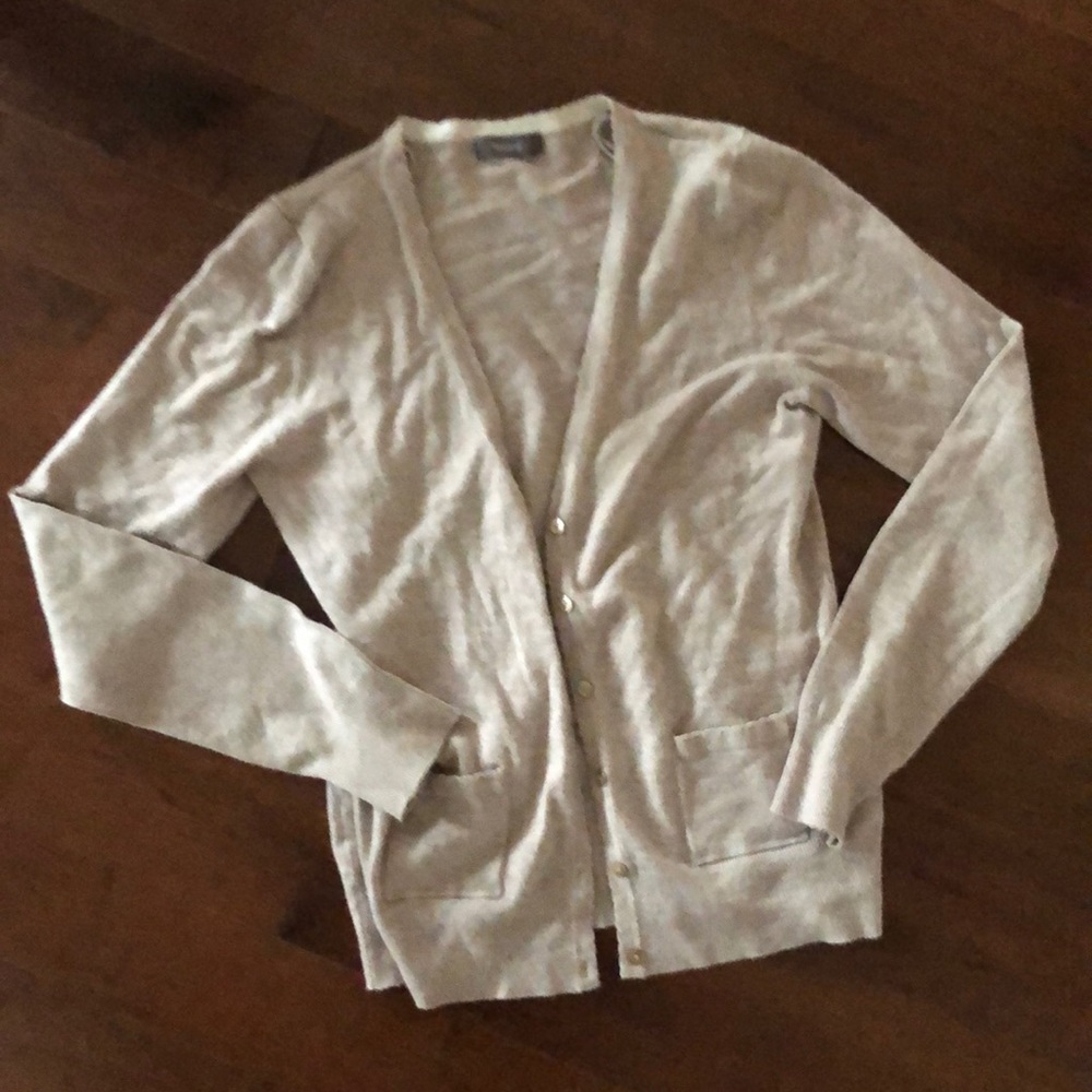 Soft beige grey cardigan